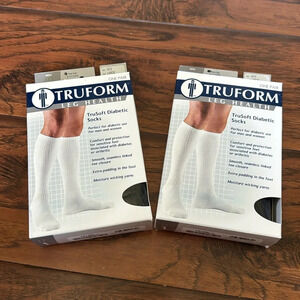 Truform Leg Health Diabetic Compression Socks Size Large Black Set of 2